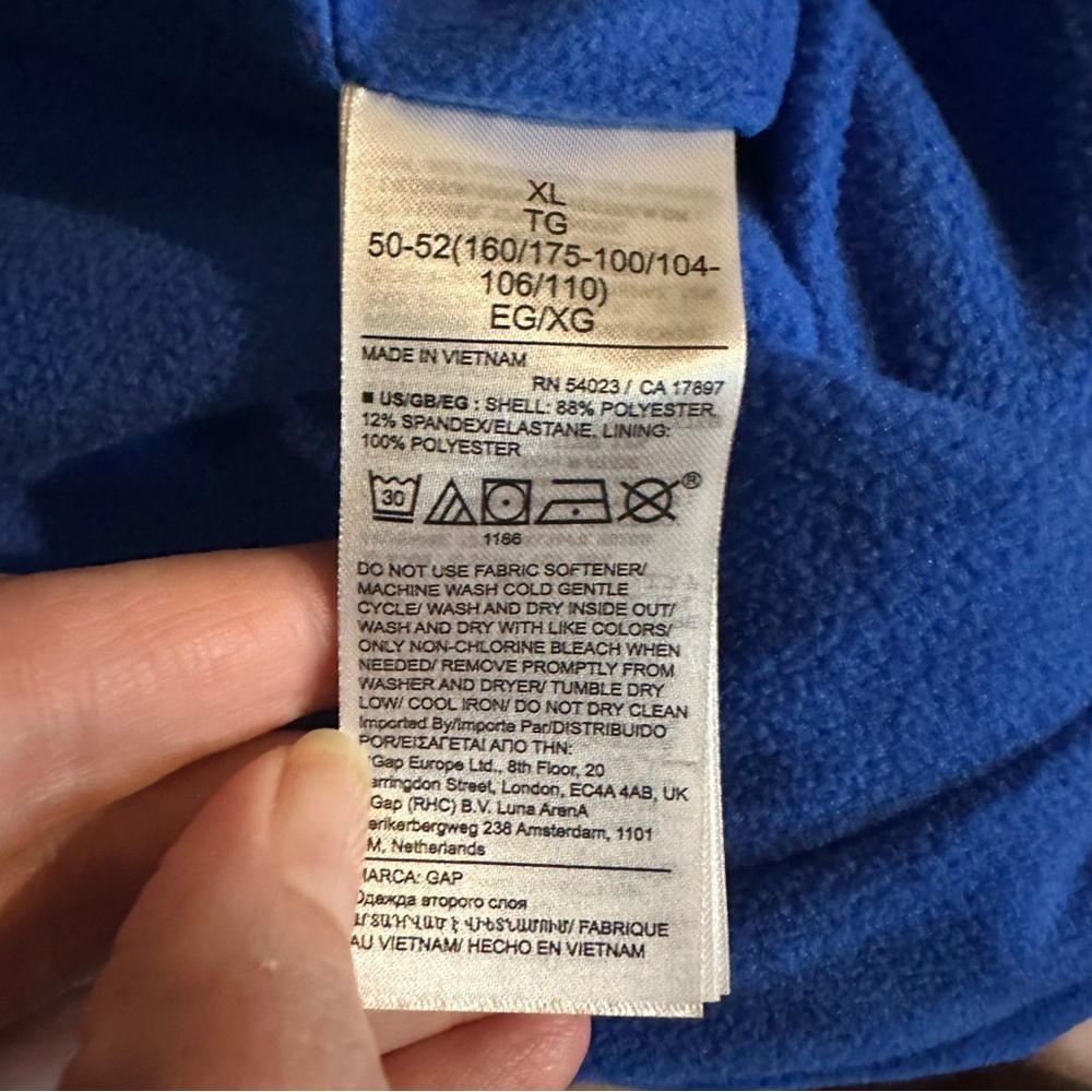 GAP Women's GapFit Recycled Fleece-Lined Track Pants Bristol Blue Sz XL Gym - Picture 11 of 12
